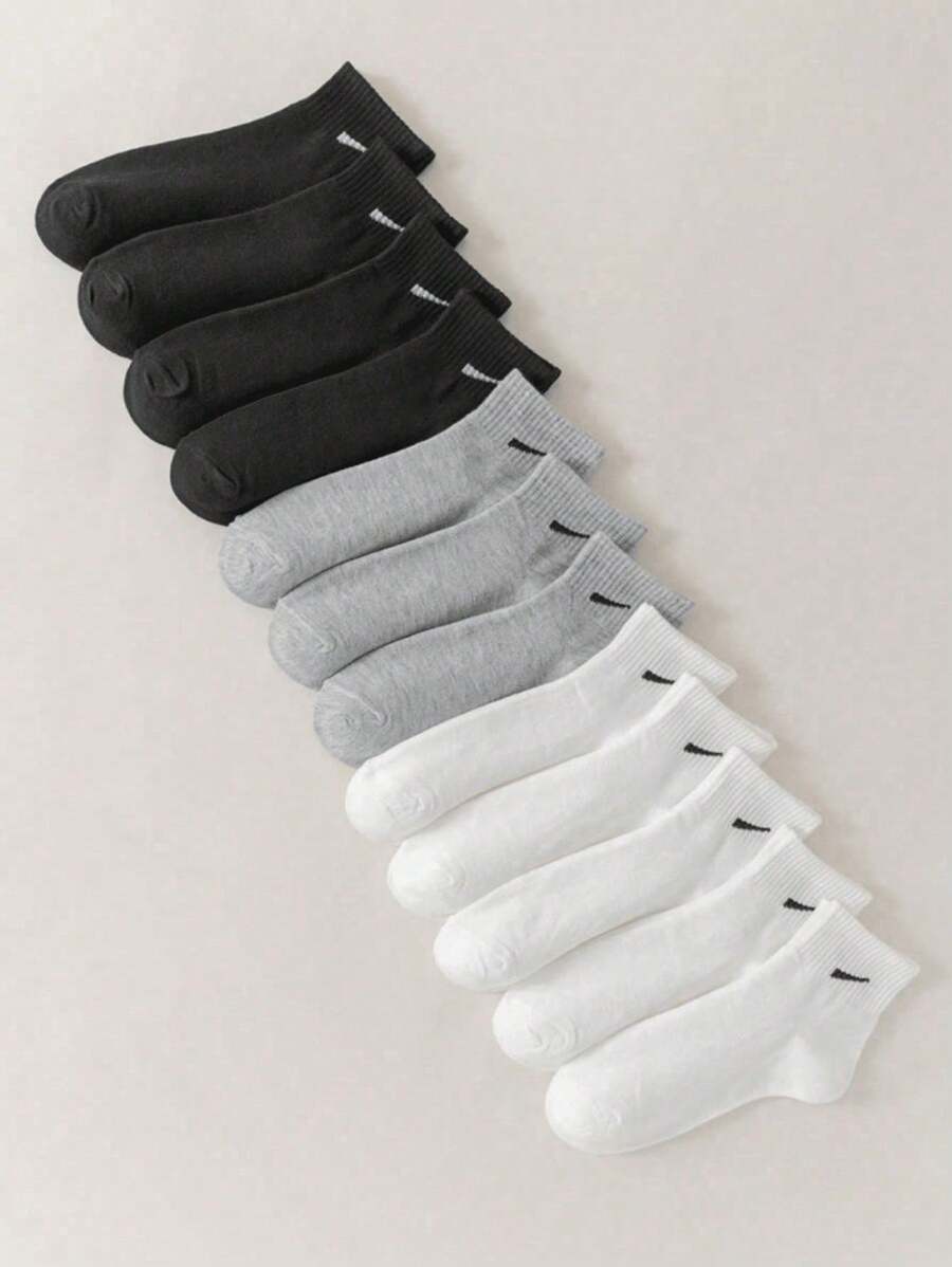 6/8/10/12 par damskich krótkich skarpetek, wielokolorowe, czarno-białe, szare, swobodne, dojazdowe, uniwersalne, skarpetki do połowy łydki, skarpetki dla par, rajstopy Y2K Outdoor Ins Party Goth Back To School, miękkie, wygodne, oddychające, zachwycające