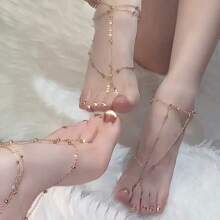 1pc Fashionable Gold Faux Pearl Toe Ring, Suitable For Everyday Wear