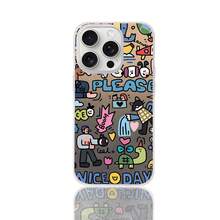 1 pezzo Custodia per telefono in silicone morbido lucido e olografico con stampa di personaggio dei cartoni animati, con onda asimmetrica, texture a gradiente di ghiaccio, adatta per Android/compatibile con OPPO/compatibile con VIVO/compatibile con Honor/compatibile con Redmi/telefoni, impermeabile, antiurto, anti-caduta, resistente ai graffi, versione internazionale, non la versione domestica - Multicolore - Visualizzare 7