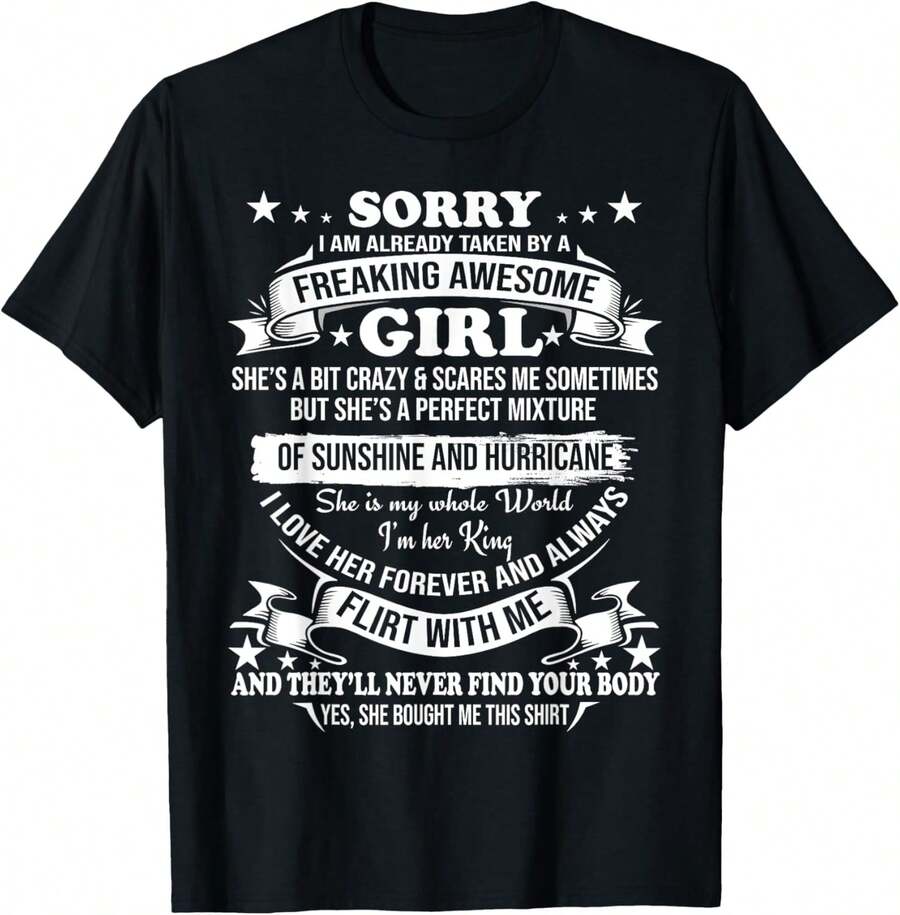 Sorry For Being So Sexy And Funny Idk What's Wrong With Me Casual Dressy T Shirts Workout Clothes 100% Cotton, Breathable And Comfortable - awesome Girl - 查看 1