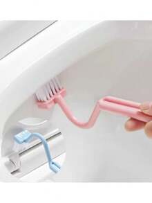 2pcs,Slot Cleaning Brush, Toilet Cleaning Brush, Multi-Function Cleaning Brush Tool, Deep Toilet Brush With Hanging Hole, Bathroom Gap Brush, Home, Kitchen, Bathroom, Window, Vehicle, Faucet, Toilet - Multicolor - View 11