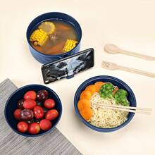 Microwave Ramen Cooker,Ramen Bowl Set,Microwave Noodle Bowl With Chopsticks And Spoon, College Dorm Room Essentials For Girls For Boys, Apartment Essentials,. (Deep Blue) - 灰色的 - 查看 2