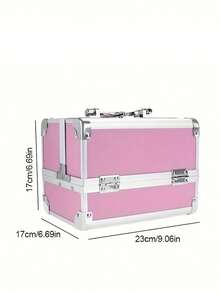 1pc Makeup Storage Box, Portable Makeup Bag With Mirror, Professional Cosmetic Tools, Large Capacity Waterproof Multifunctional For Travel Makeup Bags Makeup Organizer Make Up Organizer,For Holiday Beach, Bathroom Collection, Bedroom Collection, Large Capacity