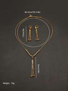 3 PiecesSet Fashionable Unique Elegant Retro Tassel Pendant Necklace Set For Women