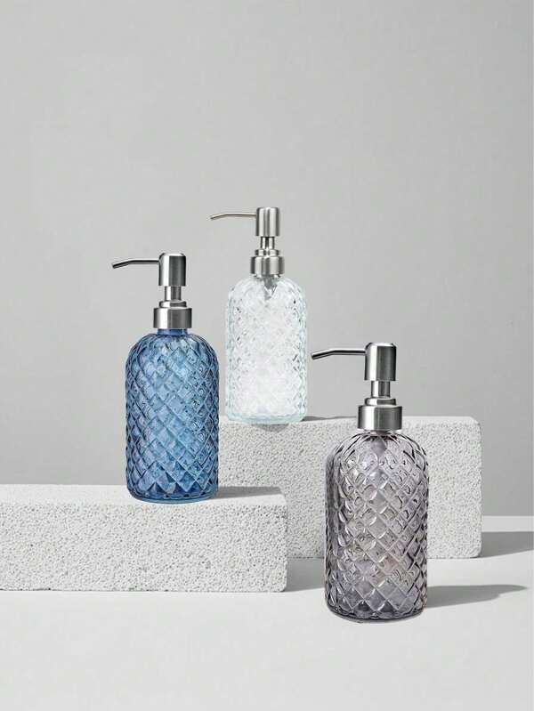 1pc Hand Soap/Dish Soap Dispenser - Glass Soap Dispenser - Refillable Hand Soap Dispenser - 380ml Bottles - Liquid Soap, Dish Soap And Lotion Dispenser