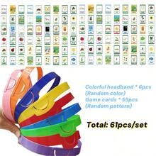 [1 zestaw - 2 szt./6 szt./61 szt.] - Regulowana kolorowa plastikowa opaska na głowę "Kim jestem", 6 kolorów, odpowiednia do odgrywania ról w klasie i na imprezach rodzinnych, akcesoria do gier zgadywanek, interaktywne narzędzia dydaktyczne, nauka liter, gra karciana, rekwizyty do odgrywania historii, nauka poprzez zabawę - Wielokolorowe - Zobacz 23