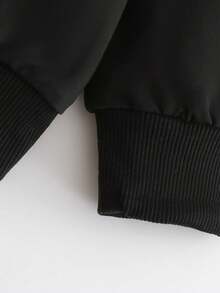 2PCS Girls Sweet - Cool Letter Hoodie Set, Soft Skin - Friendly, School Daily All - Season Wear - Black - View 5