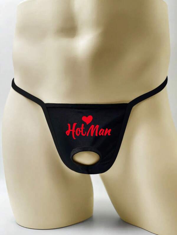 "Hot Man" Men's Crotch Hollow Sexy Thong Fun Seduction Erotic Panties