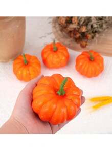 1 件逼真的万圣节南瓜装饰 - 鲜艳的橙色假南瓜模型、DIY 家庭派对道具、壁炉架/桌面展示、节日家居装饰、秋季婚礼/季节性餐桌布置、万圣节和感恩节装饰