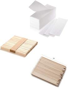250/100/50 Peças Conjunto de Ferramentas Profissionais para Remoção de Pelos, Dispositivo de Remoção de Pelos Tecido Não Tecido, Tiras de Cera Papel de Barbear para Mulheres, Rolo Alisador de Pernas, Bastões de Cera para Corpo, Pernas e Rosto. Use Diversos Bastões de Cera, Pequenos e Médios Palitos de Madeira ou Palitos de Madeira para Artesanato para Depilação