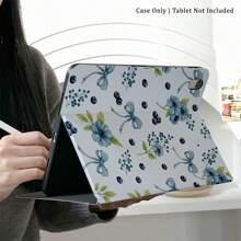 Funda de tableta con lazo, fondo azul claro y patrones de flor, lazada y mora azul, funda de tablet compatible con iPad 10.9/10.2/Air 5.a generación/Pro11/10th/93.7/Aire 2/iPad (7.o generación)/IPads Air 4/5/IPad Pro 11/ipad 10.e generación 2022 Smart Case/ iPad Air 13M3 2025/M3/AIR 11M 2025+ 11Ax 2025S/S9Spase(iPage 9/Fab/Plang 9S) Función de Air 10/X/spack S9A(SmiSmart 9ake 9/20)