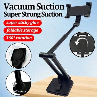 Support de téléphone mobile à 360 degrés - Support de téléphone, support de téléphone portable pour lit, ventouse autonome, peut être utilisé pour la salle de bain, le verre, le bureau, le lit et d'autres supports de téléphone portable unicolore et flexibles, compatible avec tous les téléphones mobiles