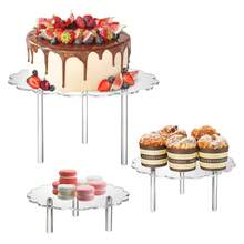 3pcs Acrylic Cake Stand, Cupcake Stand, Dessert Display Rack, Suitable For Bakery, Appetizers, Birthday Wedding Party, Baby Shower, Flower Shaped - Transparent - View 10