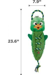 Outward Hound Ropiez Rope Interactive Dog Tug Toy For Tugging Squeaky Fun, 23.6 Inch Mallard, Green, Large - Vịt trời xanh 23" - Xem 5