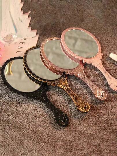 创意复古图案大号玫瑰金高清手持化妆镜便携式蕾丝镜手持镜，化妆，便宜，房间装饰，梳妆台，旅行，卧室，化妆配件，镜子，化妆镜，迷你镜，粉盒镜，小镜子，手镜，便宜，圣诞礼物，化妆品，化妆工具，便宜货，礼物，女士礼物，圣诞礼物