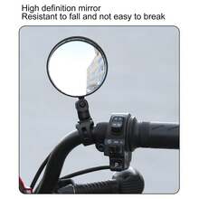 2 espejos retrovisores para bicicleta de 8 cm, ajustables, gran angular, redondos, universales para silla de ruedas y bicicleta. - Negro - Ver 7