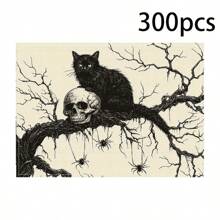 Juego de 1/2/4/6 individuales, estilo de gato negro de Halloween, con patrón de murciélago, tamaño 30x45 centímetros. Los individuales de poliéster de Halloween son adecuados para cocinas/manteles resistentes al calor del hogar, fáciles de limpiar y son accesorios ideales para mesas de cocina del hogar. Son adecuados para reuniones familiares y ocasiones interiores y son la mejor opción para la decoración de Halloween.