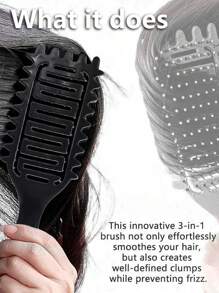 New Curl Defining Vented HairBrush, Shaping & Defining Curls For Women, Curly Hair Styling Brush For Combing And Shaping, Scalp Meridian Massage Comb, Hollowed Out Teeth, Soft Teeth, Reduces Pulling And Curl Separation, Defines Curls
