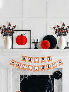 1 pezzo - Rami e steli artificiali per Ognissanti, pianta artificiale, ramo artificiale di zucca con foglie nere, fiore artificiale nero e arancione per la decorazione interna della casa di Ognissanti, decorazioni di Ognissanti, decorazioni autunnali per il raccolto e il festival di Ognissanti - Multicolore - Visualizzare 6