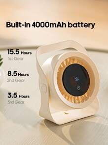 kinscoter 1 Peça Ventilador de Mesa Portátil Recarregável de 4000mAh, Ventilador de Ar Condicionado Multifuncional Montado na Parede com Controle Remoto, Ventilador Elétrico Mini para Cozinha, Quarto, Acampamento e Resfriamento