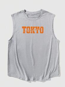 YUNCHIC - 男士休闲无袖上衣，轻便夏季运动服，创意汽车图案，圆领弹力打底衫，透气吸湿速干，健身训练外套及内搭 - 淺灰色 - 查看 3