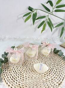 1/3/5pcs, Acrylic Box Shell Candles, Guest Wedding Gifts, Aromatherapy Candles, Bow Souvenir Gift Box, Wedding Party Decoration, Home Decoration, Bedroom Decoration, Wedding Candles, Wedding Accessories Bridesmaid Gift Box, Essential Holiday Gifts