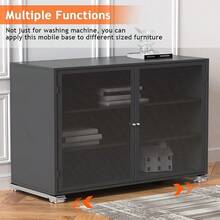 2pcs Home Cleaning Companion! Swivel Casters Glide Pad, Secure Brake & Anti-Slip, One-Key Cleaning Of Corners, Effortless & Efficient, High Load Bearing Capacity, Suitable For Furniture Moving Bathroom Accessories - Black - View 6