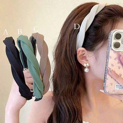 3pcs Set High Crown Hair Band Fashion Simple Wash Face Non-Slip Headband Wide Edge Toothed Press Hair Clips Braided Hairpieces, Suitable For Women/Girls Daily Wear, Hair Hoop, Zig Zag Headband, Hair Accessories ,Hairband For Women Head Accessories