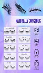 DEJAVIA Magnetic Lashes [10 Pairs], Premium Natural Looking, Reusable Lightweight Wispy Strong Magnetic Eyelashes With Applicator And Tweezers, No Glue Needed - White - View 4