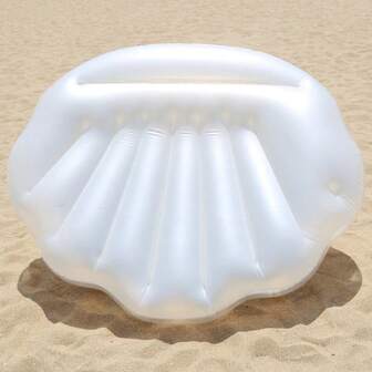 1pc Inflatable Pearl Shell Floating Row, Outdoor Leisure Swimming Pool Party Floating Bed