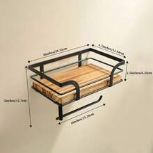 1 Stück Wandmontierter Holz Toilettenpapierhalter - Badezimmer Papierhalter Toilettenrollenhalter Holz Wandmontage Toilettenpapierhalter mit Ablage (2 Stile erhältlich)