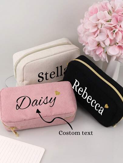 1 Pc, Heat Transfer Process, Custom Pencil Pouch, Can Customize Letters, Large Capacity, Portable, Polyester Material, Nylon Zipper, Gifts For Workers And Learners, Solid Color Pencil Bag, Cosmetic Bag, Valentine's Day, Halloween, Christmas, Thanksgiving, Birthday, Back To School Season Gifts, High-End Custom Pencil Case, Multi-Functional, Ornamental,New Job, Office Supplies
