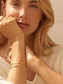 1pc Fashionable, Minimalist, Personalized Punk Style Rectangular Stainless Steel Bracelet, Ideal Gift For Friends