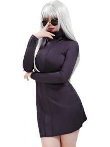 DAZCOS Anime 2 Piece JJK Cosplay Female Costume Women US Size Party Dress With Glasses