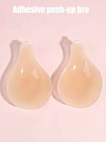 Reusable Silicone Invisible Nipple Covers With Button Scoop, Neck Hanging, Breast Lifting, Anti-Sagging, Waterproof Adhesive Bra, Breast Lifter, Suitable For Bras, Strapless Dresses, Non-Slip, Small Bust Enhancer, Washable, Reusable, Sleepwear, Swimwear, Bikini, Backless Outfits