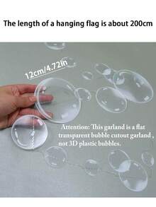 1/2/4串海底白色泡泡花环，海底派对装饰，生日装饰，悬挂彩带海滩横幅水下背景，海洋美人鱼派对装饰悬挂彩带横幅用于海上生日背景，教室家居装饰，派对用品 - 白色 - 查看 4