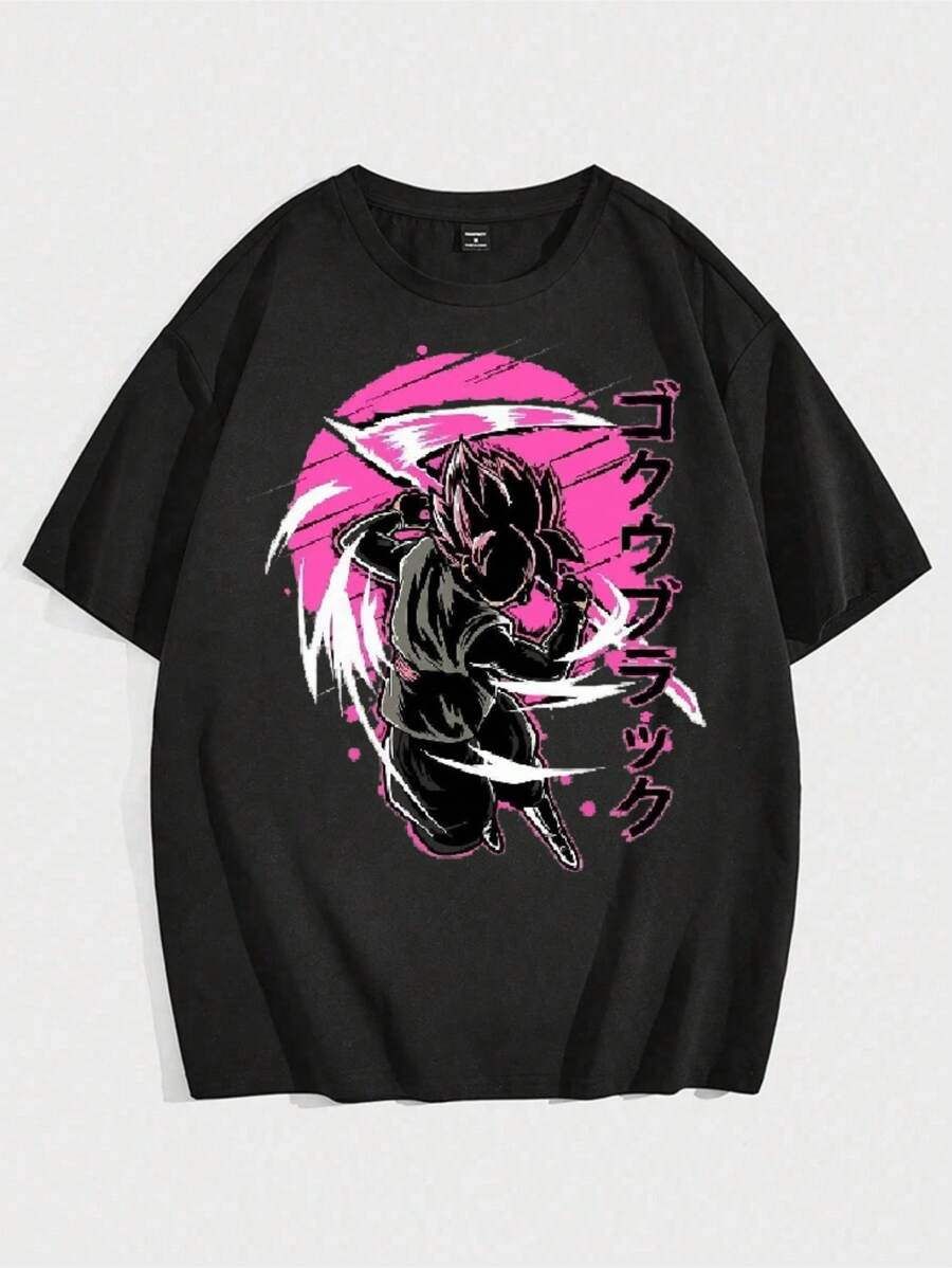 Goku Black DragonBall Anime Manga Geek T-Shirt Unisex Male Female 100% Cotton Top Premium Streetwear New Release Immediate Shipping Various Colors!! Plus Size - 黑色 - 查看 1
