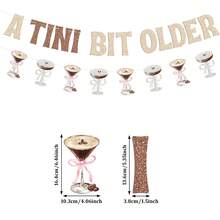 A Tini Bit Older Themed Glittering Birthday Banner Will Add A Glamorous Touch To Your Espresso Martini Birthday Party And Celebrate The Tipsy Moments! - Coffee Brown - View 4