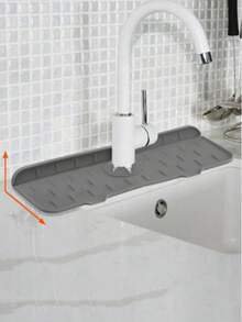 Tapete de drenagem de silicone de 1 peça, filtro antirrespingo para torneira de cozinha e banheiro, tapete de drenagem de pia antiderrapante para a lateral da pia, essencial para decoração de casa e cozinha, parte do seu estilo aconchegante de outono e inverno e decorações de Natal