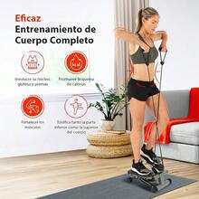 Mini Stepper para Ejercicio en Casa Maquina de Ejercicio de Escaleras con Faja de Resistencia Movimiento Twist Opcional y Conexion con la App SunnyFit Gratis