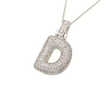 1 pieza Nuevo collar de mujer con letras de burbuja, cristal de circonita brillante, letras de la A a la Z, collar con colgante de globo exquisito