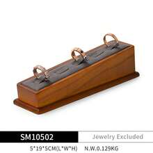 Oirlv 实木珠宝托盘手链戒指展示道具套装珠宝收纳盒支架项链展示架珠宝盘-深灰色 - 深灰色 - 查看 15