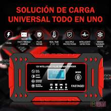Cargador Inteligente Para BateríA, Cargador De Baterias Inteligente Para Auto, Cargador De BateríA De 12 V, Cargador De BateríA, Cargador De BateríA De Coche, Cargador De BateríA De Plomo-áCido Con Pantalla Led, Cargador De BateríA Inteligente, Desulfurador De BateríA De Coche, Cargador De BateríA Inteligente Totalmente AutomáTico, Mantenedor De BateríA, Cargador De BateríA De Coche Inteligente De 12 V, Cargador De BateríA De Plomo-áCido PortáTil De 12 V,  Dispositivo De Carga De BateríA De Plomo-áCido, Cargador De BateríA De 4 Etapas, BateríA De Plomo-áCido Para ReparacióN De BateríAs De Motocicleta, Mantenedor De BateríA Inteligente Con CompensacióN De Temperatura, Con CompensacióN De Temperatura, Con Pantalla Lcd, Cargador De Coche Inteligente, BateríA De Coche, Mantenedor De BateríA,Para BateríAs De Plomo-áCido,Para AutomóViles, Camiones Y Motocicletas (Negro) - Negro - Ver 6