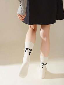 1/3/5 双纯色百搭袜子，透气、舒适、吸水短袜，适合日常穿着、运动、办公室、休闲风格、四季情人节 - 彩色 - 查看 2