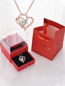 Eternal Flower Jewelry Box Romantic Creative Rotating Soap, Bright Red Rose, Forever Flowers Rose Gifts For Mom Wife Girlfriend On Christmas, Valentines Day, I Love You Gifts For Her, Anniversary Or Birthday Gifts For Women, Christmas, Christmas Gift/Present, New Year