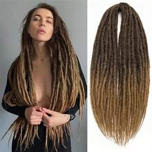 20 Double Ended Dreadlock Extensions 15 Strands 1B Honey Brown DE Synthetic Handmade Braiding Dread Extensions - DE-1BMaduCoklat - View 1