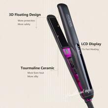 ANGENIL [UK] ANGENIL Chapinha de Cabelo a Óleo de Argan, Alisador e Modelador de Cabelo 2 em 1 para Mulheres, Chapinha Cerâmica Rosa Profissional Portátil, Exibição LCD, Aquecimento Rápido, Chapinha 1 Polegada para Todos os Tipos de Cabelo