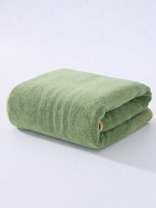 1pc/2pcs Gold Trim Coral Fleece Bathroom Decorative Towel (Lightweight & Thin), Soft Absorbent Non-Shedding Unisex Beach/Bath Towel, Large Size 70"X140" Or Extra Large 90"X170" Shower Towels For Beauty Salon, Hotel Sports,Home Essentials, Towel, Skin Care - Green - View 6