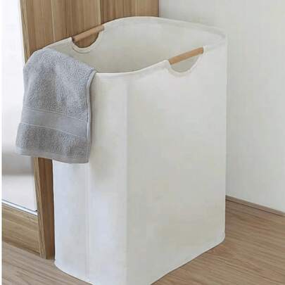 1个纯色可折叠洗衣篮，白色，适用于家庭，可收纳衣物、裤子、鞋子、牛仔裤、靴子、裙子等，可用作洗衣篮、洗碗篮、浴室收纳篮、可折叠洗衣篮