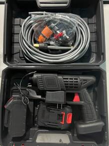 High Pressure Car Wash Water Gun With Quick Connect Nozzle, Stainless Steel Foam Gun, Includes Rechargeable Battery, Red And Black Design, Perfect For Father's Day Or Outdoor Cleaning, High Pressure Washing